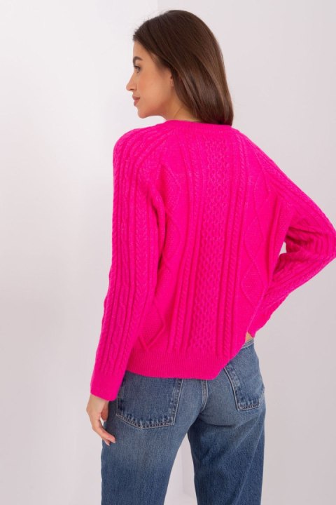 Sweter Damski Model AT-SW-2346-2.99P Fuksja - AT Sweter Damski Model AT-SW-2346-2.99P Fuksja - AT