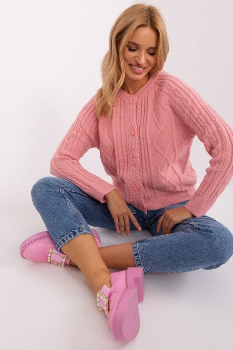 Sweter Damski Model AT-SW-2346-2.99P Light Pink - AT Sweter Damski Model AT-SW-2346-2.99P Light Pink - AT