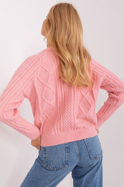 Sweter Damski Model AT-SW-2346-2.99P Light Pink - AT Sweter Damski Model AT-SW-2346-2.99P Light Pink - AT