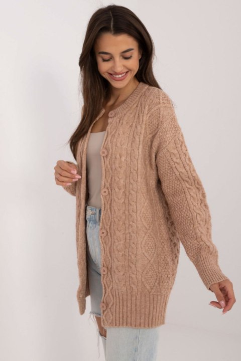 Sweter Damski Model AT-SW-23525.21 Camel - AT Sweter Damski Model AT-SW-23525.21 Camel - AT
