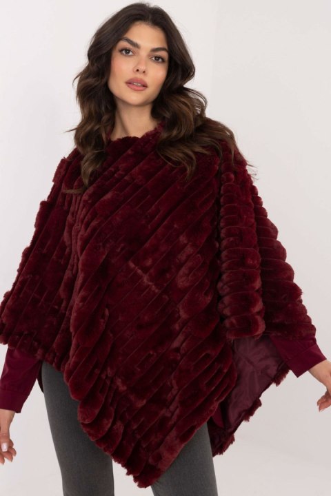 Sweter Poncho Model AT-PN-2347.68 Bordo - AT Sweter Poncho Model AT-PN-2347.68 Bordo - AT