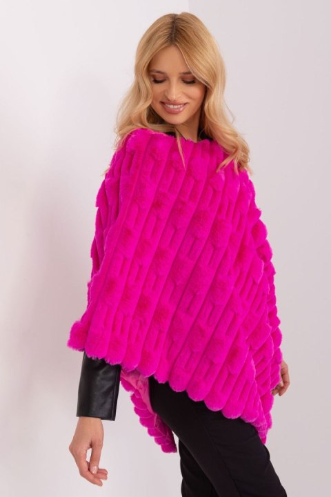 Sweter Ponczo Model AT-PN-2347.16 Fuksja - AT Sweter Ponczo Model AT-PN-2347.16 Fuksja - AT