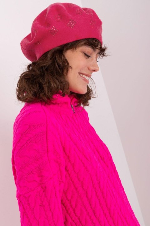 Beret Model AT-CZ-2318.27 Fuksja - AT Beret Model AT-CZ-2318.27 Fuksja - AT