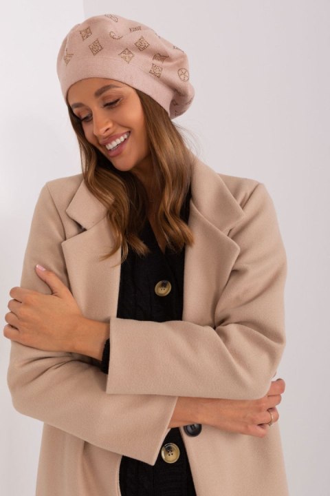 Beret Model AT-CZ-2318.30 Beige - AT Beret Model AT-CZ-2318.30 Beige - AT