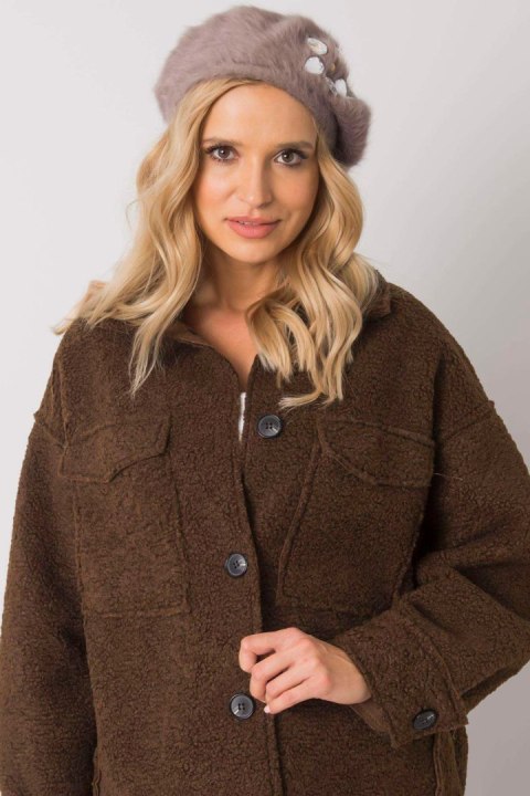Beret Model AT-CZ-BF38834-1 Dark Beige - AT Beret Model AT-CZ-BF38834-1 Dark Beige - AT