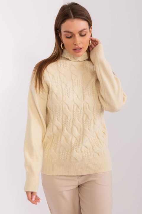Golf Damski Model AT-SW-23401.97P Light Beige - AT Golf Damski Model AT-SW-23401.97P Light Beige - AT