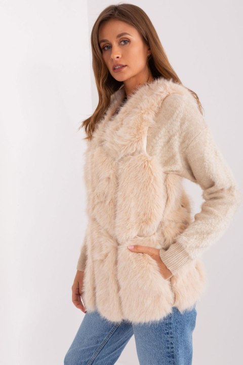 Kamizelka Model AT-KZ-2375.00P Beige - AT Kamizelka Model AT-KZ-2375.00P Beige - AT