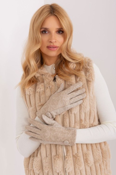 Rękawiczki Model AT-RK-239501.10 Beige - AT Rękawiczki Model AT-RK-239501.10 Beige - AT