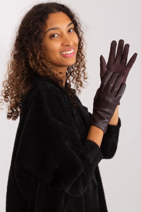 Rękawiczki Model AT-RK-239501A.16 Dark Brown - AT Rękawiczki Model AT-RK-239501A.16 Dark Brown - AT