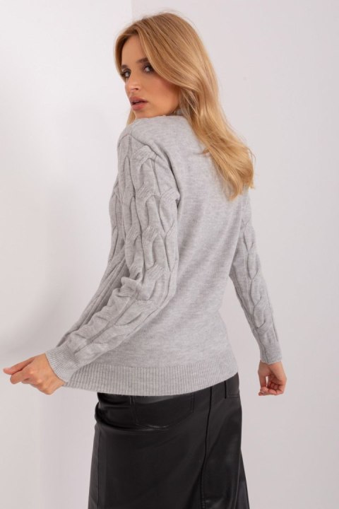 Sweter Damski Model AT-SW-2235.00P Grey - AT Sweter Damski Model AT-SW-2235.00P Grey - AT