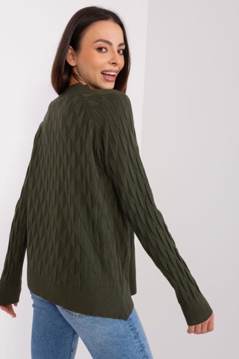Sweter Damski Model AT-SW-2326.37X Khaki - AT Sweter Damski Model AT-SW-2326.37X Khaki - AT