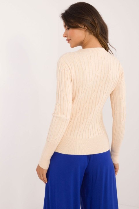 Sweter Damski Model AT-SW-2338-2.00 Light Beige - AT Sweter Damski Model AT-SW-2338-2.00 Light Beige - AT