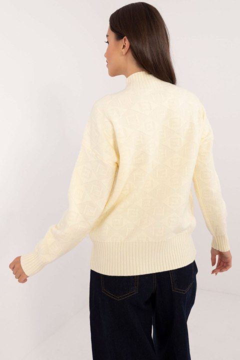 Sweter Damski Model AT-SW-2339.54 Light Yellow - AT Sweter Damski Model AT-SW-2339.54 Light Yellow - AT