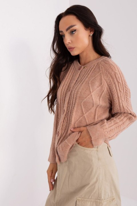 Sweter Damski Model AT-SW-2346-2.99P Dark Beige - AT Sweter Damski Model AT-SW-2346-2.99P Dark Beige - AT