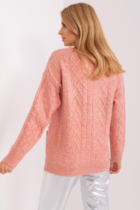 Sweter Damski Model AT-SW-2358.31 Light Pink - AT Sweter Damski Model AT-SW-2358.31 Light Pink - AT
