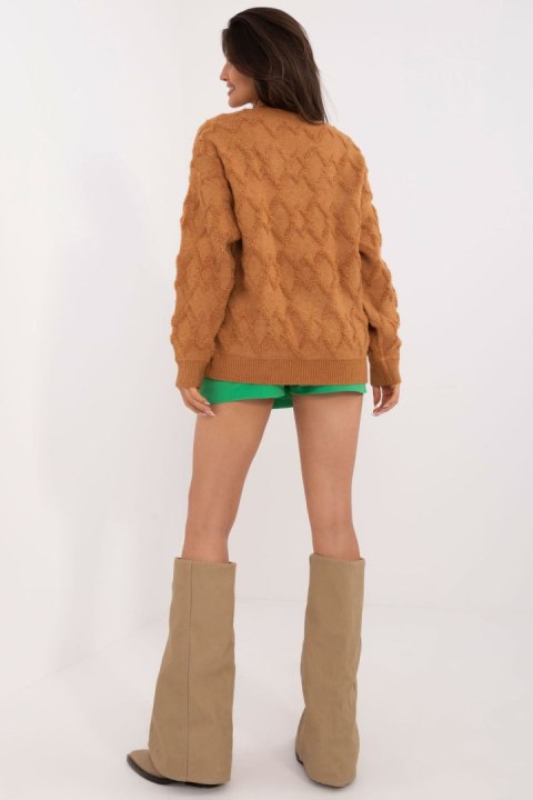 Sweter Damski Model AT-SW-2361.61 Light Brown - AT Sweter Damski Model AT-SW-2361.61 Light Brown - AT