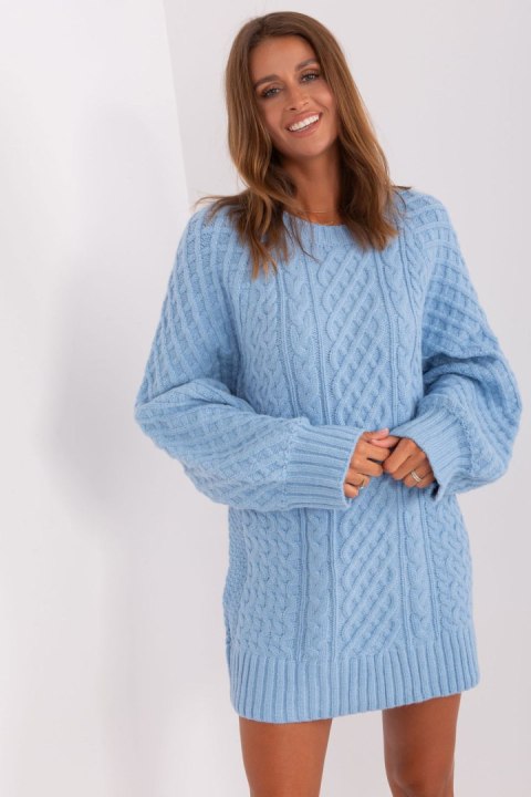 Sweter Damski Model AT-SW-2367-2.64P Light Blue - AT Sweter Damski Model AT-SW-2367-2.64P Light Blue - AT