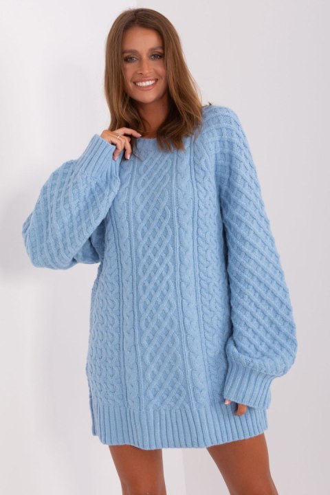 Sweter Damski Model AT-SW-2367-2.64P Light Blue - AT Sweter Damski Model AT-SW-2367-2.64P Light Blue - AT