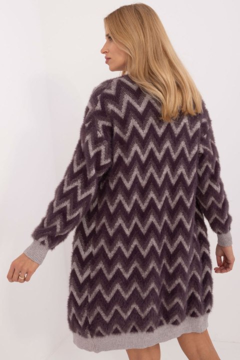 Sweter Kardigan Model AT-SW-2340-A.00 Dark Violet - AT Sweter Kardigan Model AT-SW-2340-A.00 Dark Violet - AT