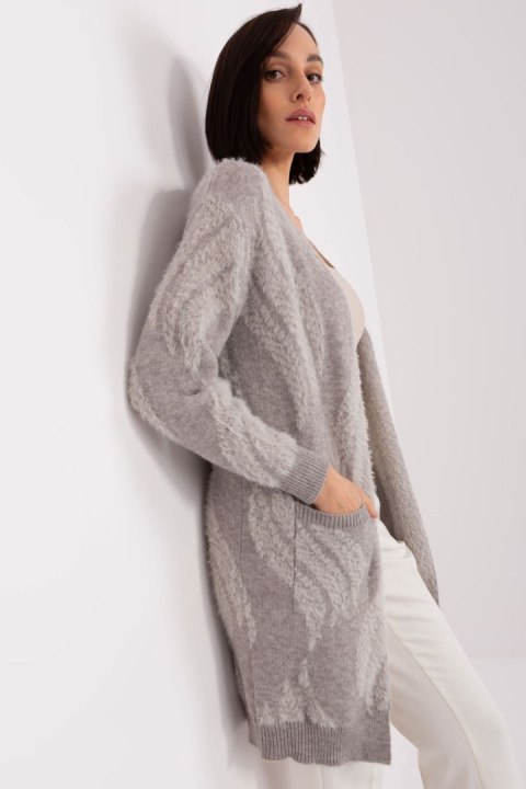 Sweter Kardigan Model AT-SW-234501.00P Grey - AT Sweter Kardigan Model AT-SW-234501.00P Grey - AT