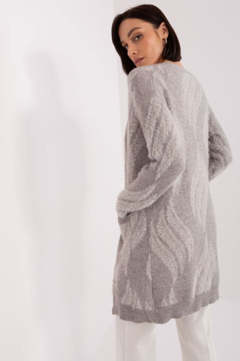Sweter Kardigan Model AT-SW-234501.00P Grey - AT Sweter Kardigan Model AT-SW-234501.00P Grey - AT