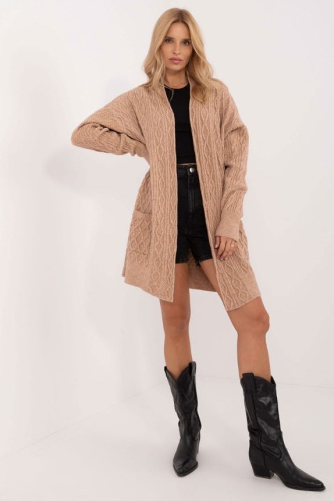 Sweter Kardigan Model AT-SW-2366.61 Camel - AT Sweter Kardigan Model AT-SW-2366.61 Camel - AT