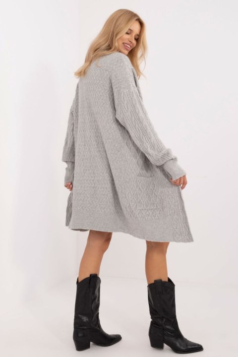 Sweter Kardigan Model AT-SW-2366.61 Grey - AT Sweter Kardigan Model AT-SW-2366.61 Grey - AT