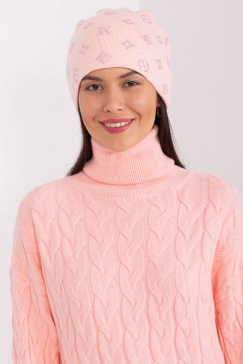 Czapka Model AT-CZ-2325.85 Light Pink - AT Czapka Model AT-CZ-2325.85 Light Pink - AT