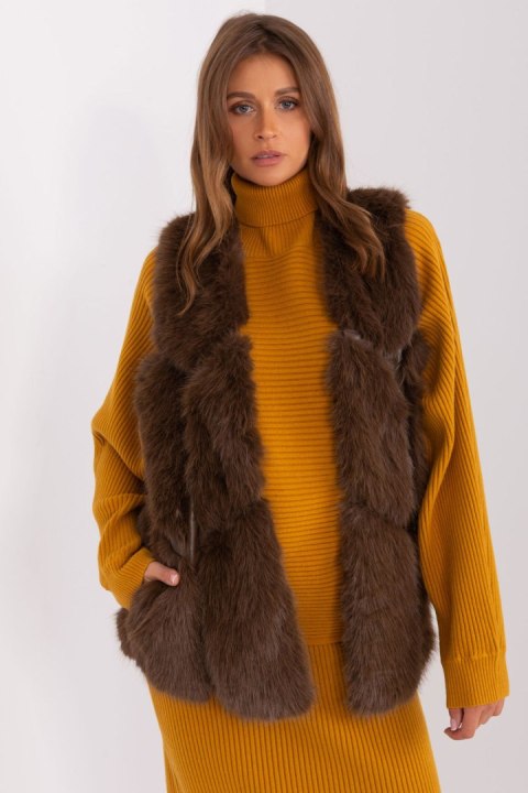 Kamizelka Model AT-KZ-2375.00P Dark Brown - AT Kamizelka Model AT-KZ-2375.00P Dark Brown - AT