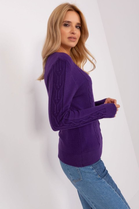 Sweter Damski Model AT-SW-2329.98P Dark Violet - AT Sweter Damski Model AT-SW-2329.98P Dark Violet - AT