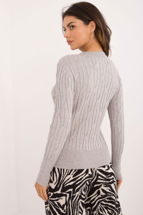 Sweter Damski Model AT-SW-2338-2.00 Grey - AT Sweter Damski Model AT-SW-2338-2.00 Grey - AT