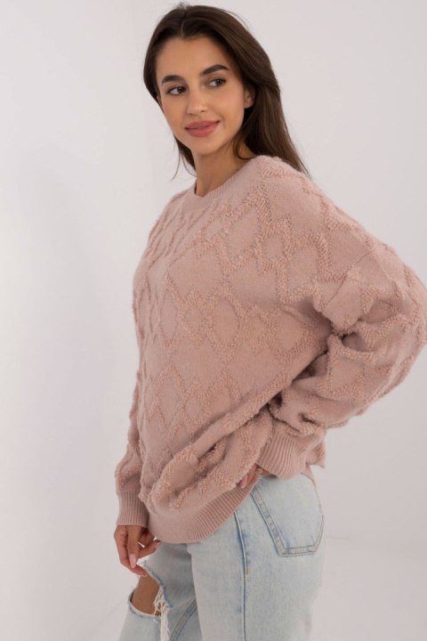 Sweter Damski Model AT-SW-2361.61 Dark Pink - AT Sweter Damski Model AT-SW-2361.61 Dark Pink - AT