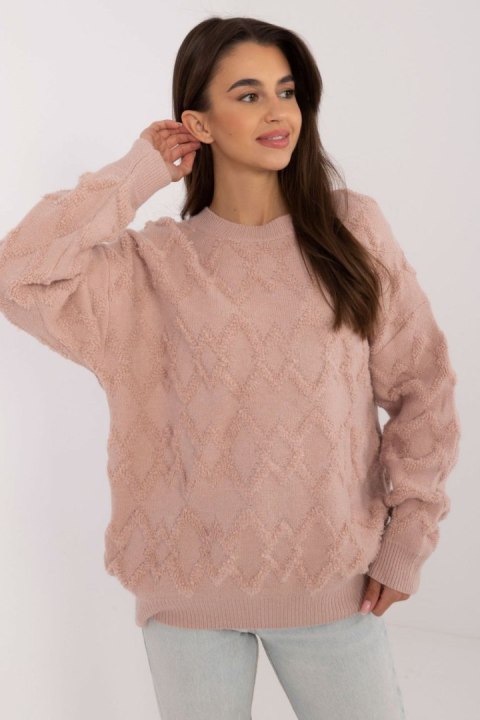 Sweter Damski Model AT-SW-2361.61 Dark Pink - AT Sweter Damski Model AT-SW-2361.61 Dark Pink - AT