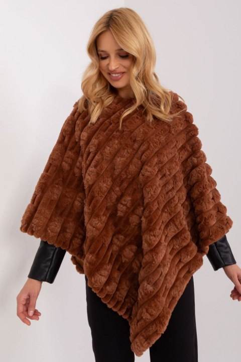 Sweter Ponczo Model AT-PN-2347.16 Light Brown - AT Sweter Ponczo Model AT-PN-2347.16 Light Brown - AT