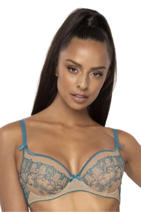 Biustonosz Soft Model Maureen M-3808/2 Beige/Turkus - Mat Biustonosz Soft Model Maureen M-3808/2 Beige/Turkus - Mat