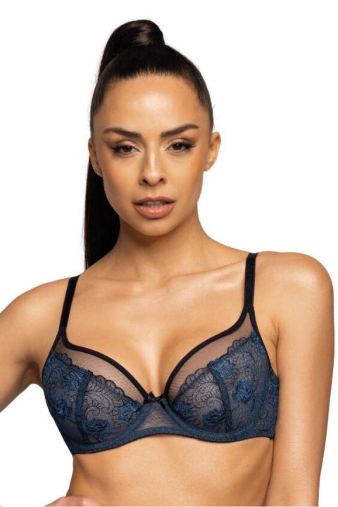 Biustonosz Soft Model Saddie M-3758/2 Blue/Black - Mat Biustonosz Soft Model Saddie M-3758/2 Blue/Black - Mat