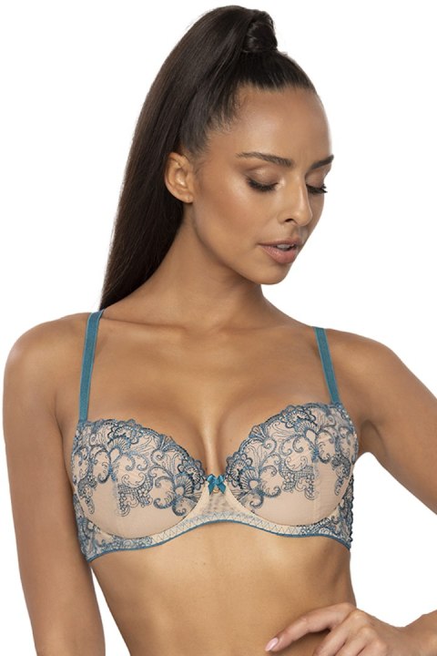 Biustonosz push up Biustonosz Push-up Model Maureen M-3808/11 Beige/Turkus - Mat Biustonosz push up Biustonosz Push-up Model Maureen M-3808/11 Beige/Turkus - Mat