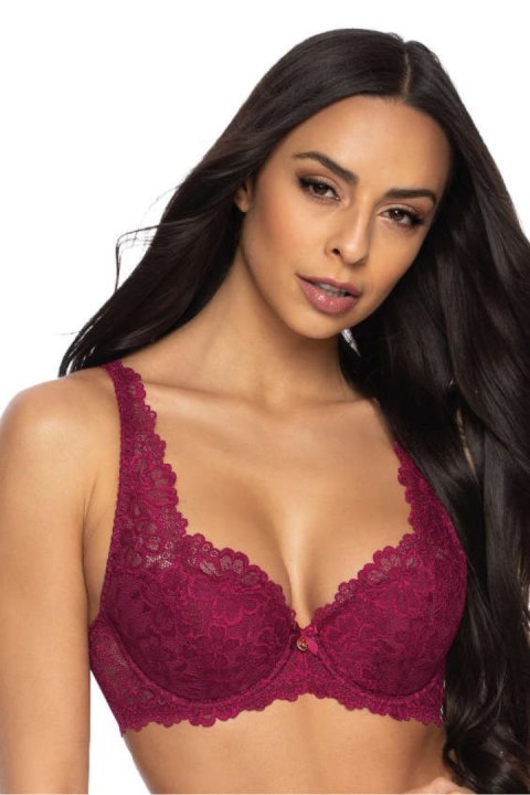 Biustonosz push up Biustonosz Usztywniany Model Carmela M-053/22 Burgund - Mat Biustonosz push up Biustonosz Usztywniany Model Carmela M-053/22 Burgund - Mat