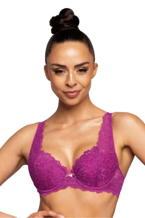 Biustonosz push up Biustonosz Usztywniany Model Carmela M-053/22 Magenta - Mat Biustonosz push up Biustonosz Usztywniany Model Carmela M-053/22 Magenta - Mat