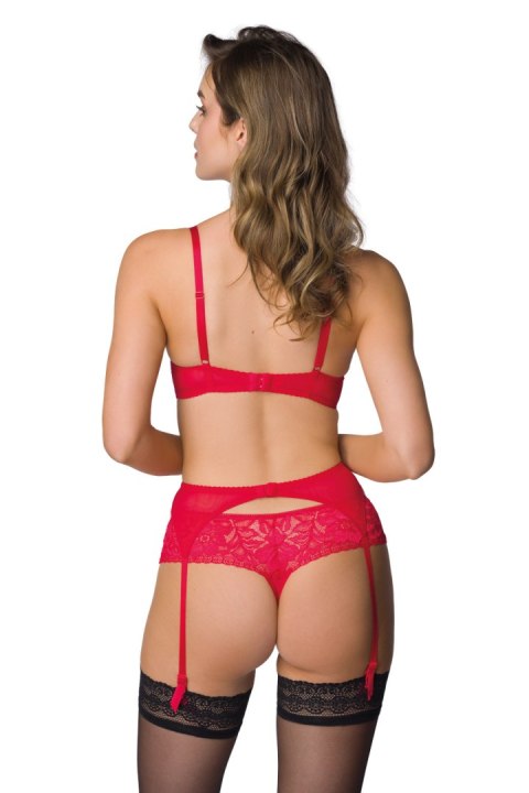 Gorsety, body, pasy Pas do pończoch Model Hannah P-0115/3 Red - Mat Gorsety, body, pasy Pas do pończoch Model Hannah P-0115/3 Red - Mat