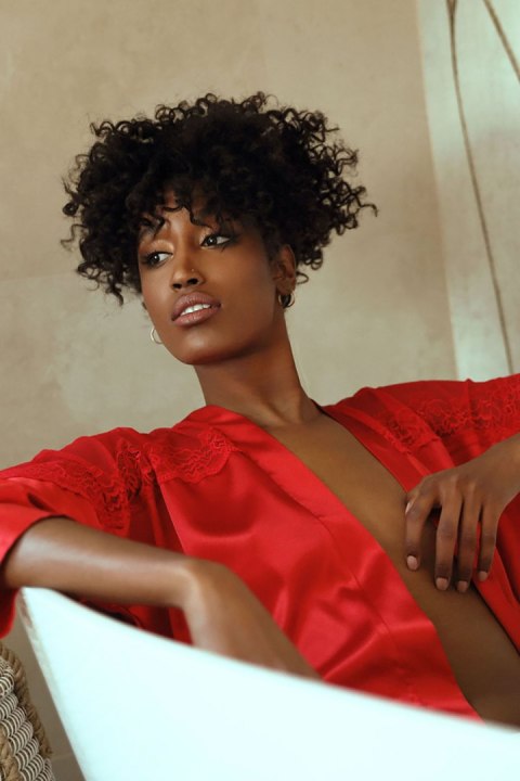 Szlafrok Model Femi Red - DKaren Szlafrok Model Femi Red - DKaren