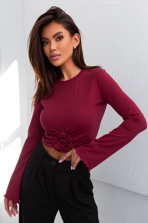 Bluzka Model Rose B61 Bordo - IVON Bluzka Model Rose B61 Bordo - IVON