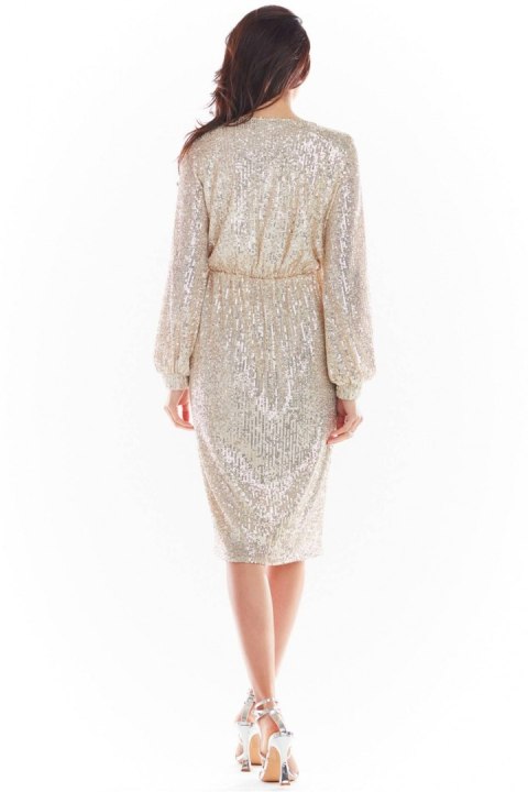 Sukienka Model A399 Cekiny Beige - awama Sukienka Model A399 Cekiny Beige - awama