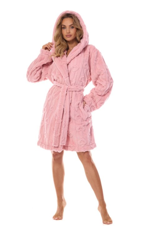 Szlafrok Damski Model Carina Short 2403 Powder Pink - L&L collection Szlafrok Damski Model Carina Short 2403 Powder Pink - L&L collection
