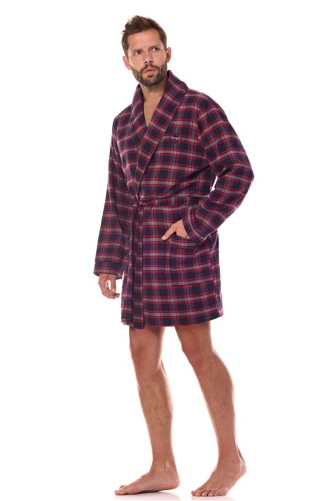 Szlafrok Męski Model Ben BJ Short 2470 Dark Blue - L&L collection Szlafrok Męski Model Ben BJ Short 2470 Dark Blue - L&L collection