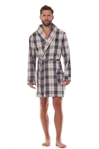 Szlafrok Męski Model Ben BJ Short 2470 Grafit - L&L collection