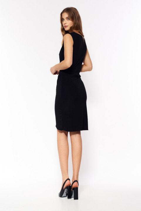 Czarna kopertowa sukienka S202 Black - Nife Czarna kopertowa sukienka S202 Black - Nife