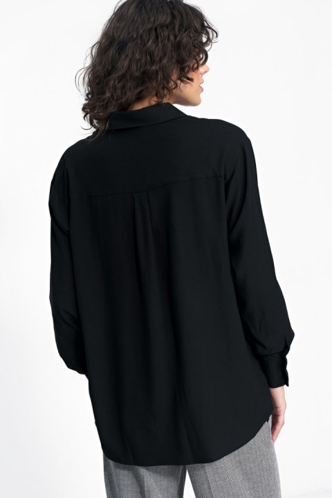 Czarna wiskozowa koszula K73 Black - Nife Czarna wiskozowa koszula K73 Black - Nife