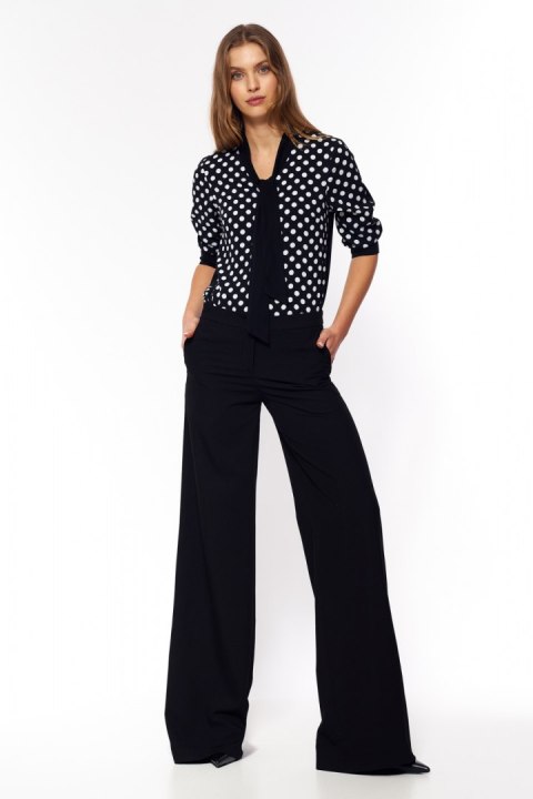 Czarne spodnie palazzo SD65 Black - Nife Czarne spodnie palazzo SD65 Black - Nife