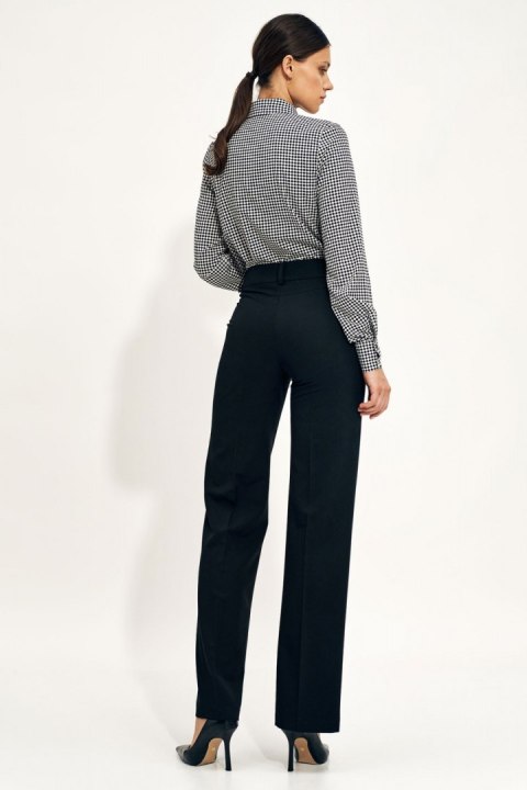 Czarne spodnie typu wide leg SD68 Black - Nife Czarne spodnie typu wide leg SD68 Black - Nife